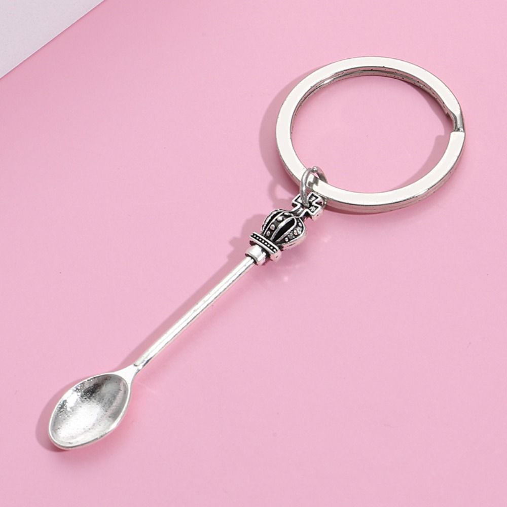 Silver Color Metal Spoon Keychain Vintage Metal Fork Keyring Metal Fork Keychain  Jewelry Gift