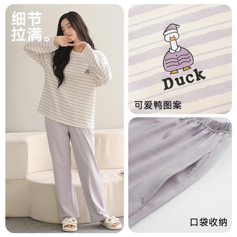 Women's Lightweight Cotton Cartoon Pattern Pajama Home Clothing Set