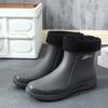 Fashion short rain shoes men wear water shoes outside the four seasons non-slip students short rubber shoes thickened water boots rain boots