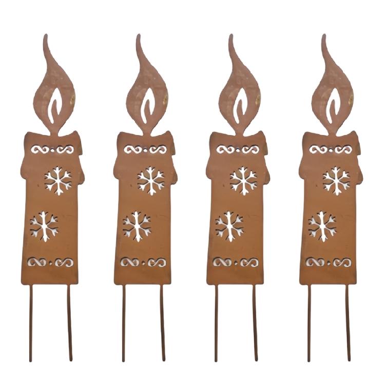 Metal Deer Christmas Garden Stake Rust Deer Yard Stakes Outdoor Yard Lawn Ornaments Holiday Stake Christmas