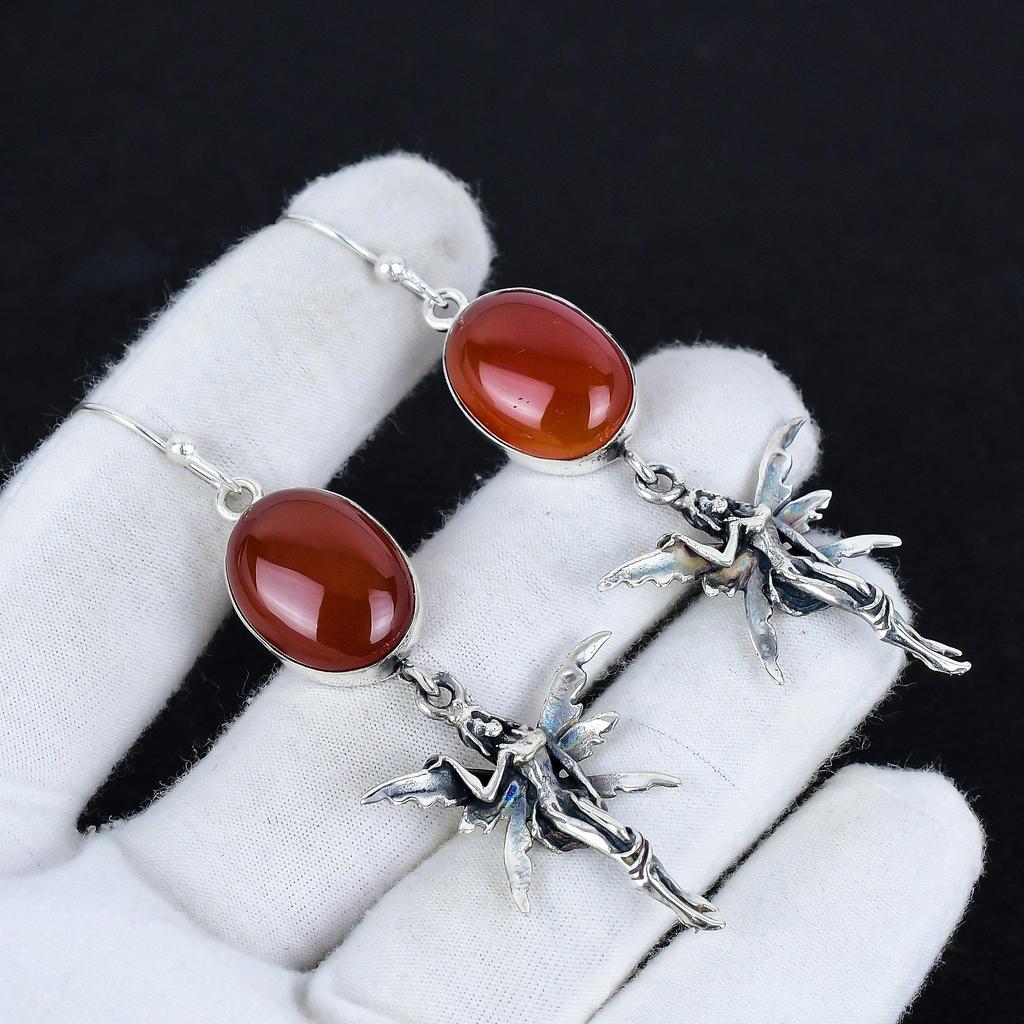 Natural Carnelian Gemstone Antique Earrings 925 Sterling Silver Earring, Boho Silver Jewelry Dangle Earrings, Gifts For Party Wear Gifts For Her