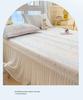 Princess Style A-class Lace Bed Skirt Cooling Mat Three Piece Set, Cool Feeling Ice Bean Bed Skirt Ice Silk Mat Three Piece Set