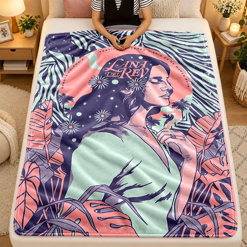 Flanell-DeckeLana Del Rey Warme Weiche Überwurfdecke für den Innenbereich Sofa Bett Wohnzimmer