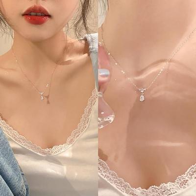 Women's Silver S925 Waterdrop Wing Drop Necklace