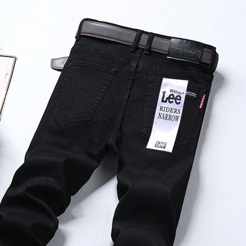 Summer lightweight denim trousers for men Straight-leg relaxed fit stretch business casual trousers