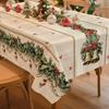 Christmas Tablecloth Snowman Reindeer Holiday Dining Table Cover Dustproof Festive Xmas Party Home Decoration