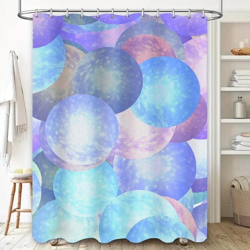 

Blue Bubble Bath Shower Curtain Modern Bathroom Decor With Soft And Non-Slip Fabric For Home Use W60H190(CM)-1 Pcs