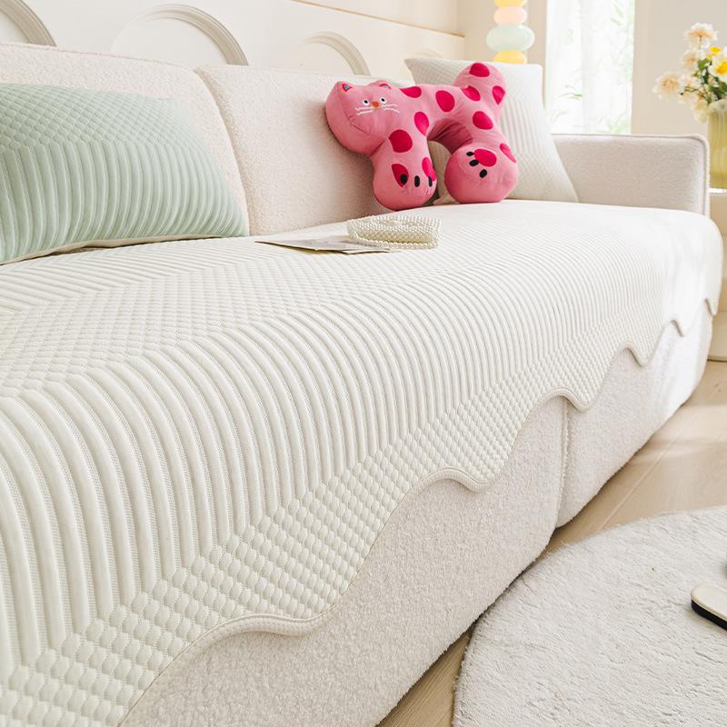 Ice Silk Sofa Cushion, Summer Mat, Seat Cushion, Advanced Leather Sofa Cover New Fixed Non-Slip Cover Towel