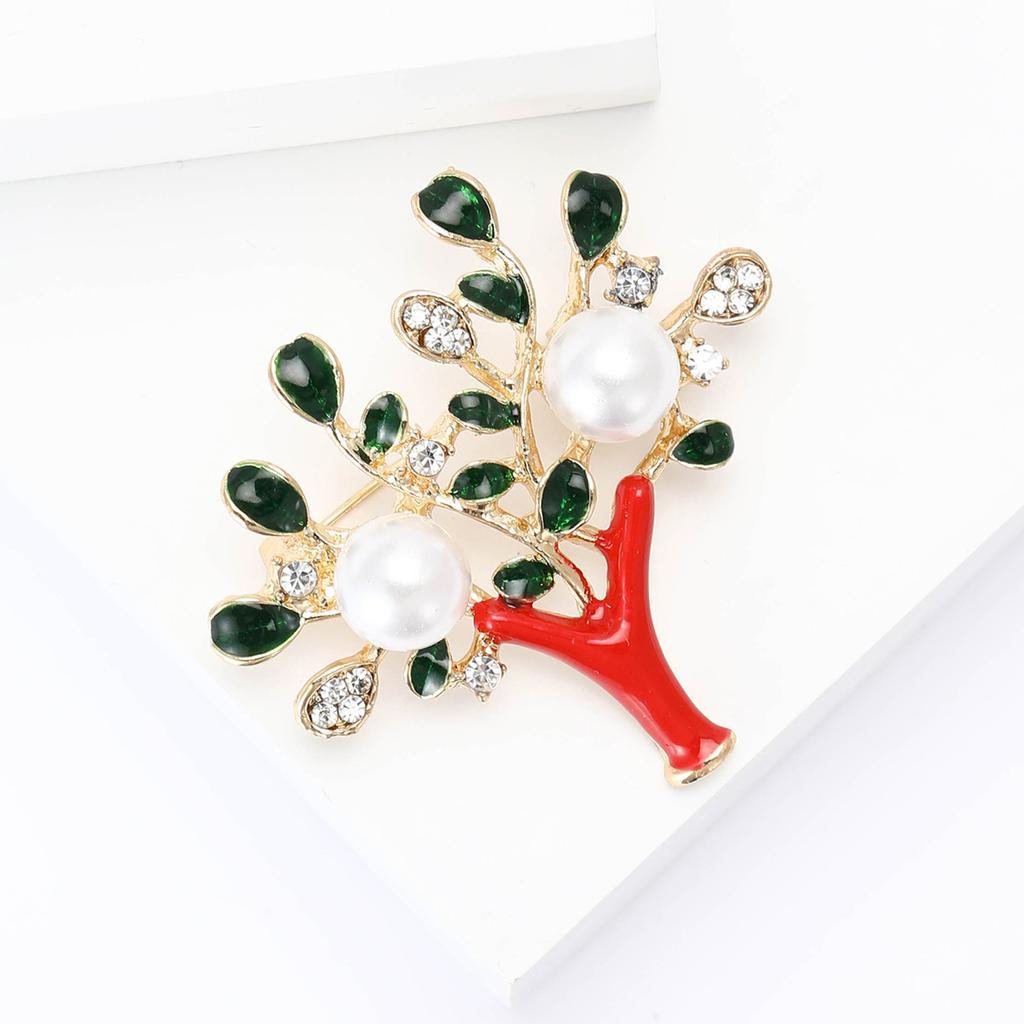 Creative Exquisite Alloy Enamel Branch Brooch Niche Design Women'S Suit Coat Corsage Jewelry Pin