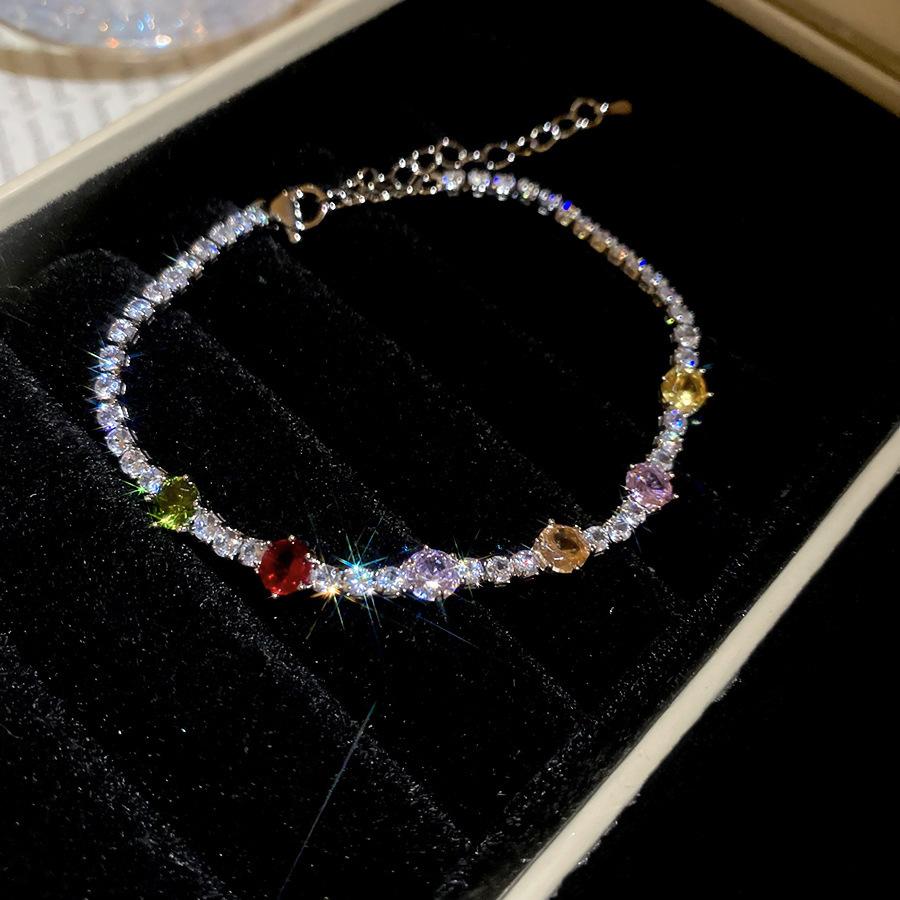 European and American Simple Geometric Zircon Round Splicing Bracelet Bracelet Exquisite Versatile Jewelry Women