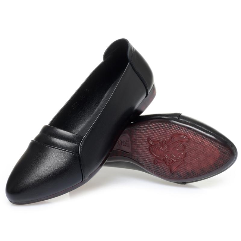 Fashion AIYUQI Genuine Leather Mom Shoes Non-slip 2025 New Flat Women Spring Shoes Shallow Soft Sole Large Size 41 42 43 Women's Shoes