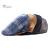 Driver Cap Newsboy Retro Plaid Thick Soft Breathable Keep Warm Cabbie Comfortable Autumn Winter Men Beret Flat Hat for Hunting