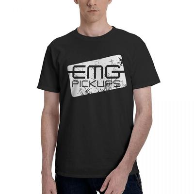 EMG Pickups Distressed Electric Guitar Logo 100 Cotton Casual Breathable Confortable Top Mens Clothing Brands T Shirt Men