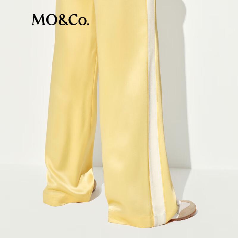 MO&Co. Women's High-Waist Straight Leg Satin Pants