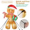 Christmas Inflatable Gingerbread Man 8 Feet with Fan and Anchor Rope with LED Lights for Halloween Indoor Patio Holiday