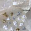 Baroque Angel Relief 3D Nail Art Decorations - Vintage White Metal, 5 Pieces