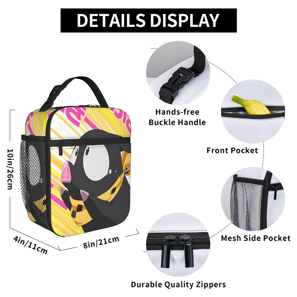 P-chan Ranma 1/2 Lunch Bag  Portable Insulated Lunch Box Men Travel Print Cooler Bag Casual Oxford Tote Food Bags
