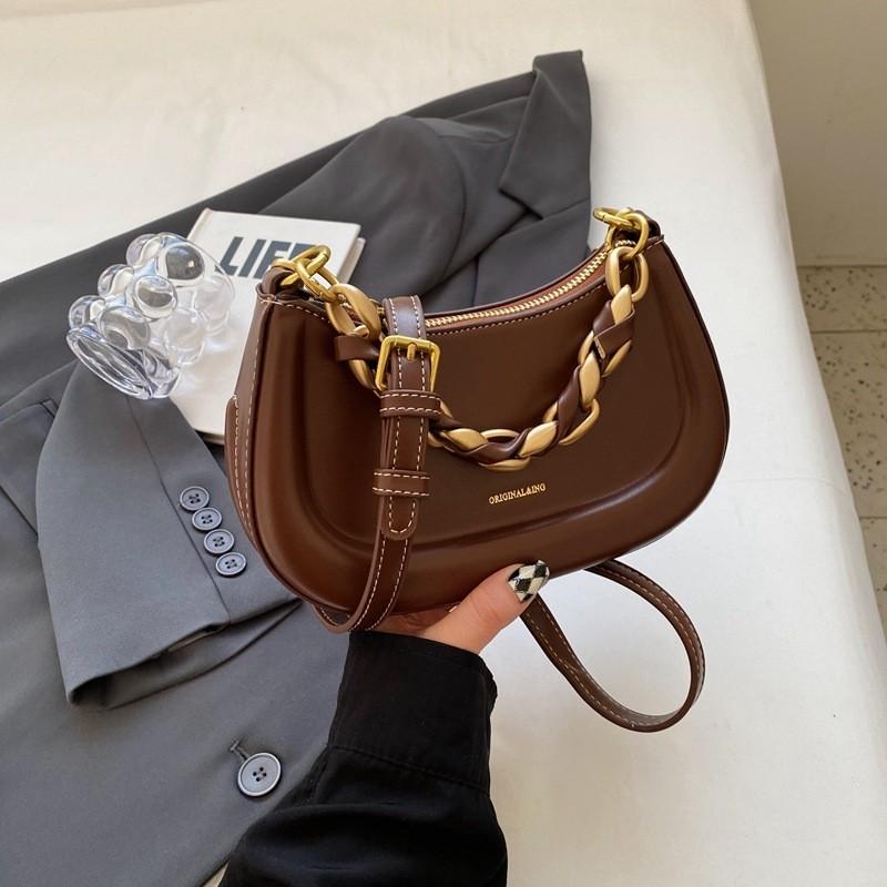 Trendy Cross-border Style Handbag For Women 2023 Fall/winter High Quality Small Shoulder Bag кофейный