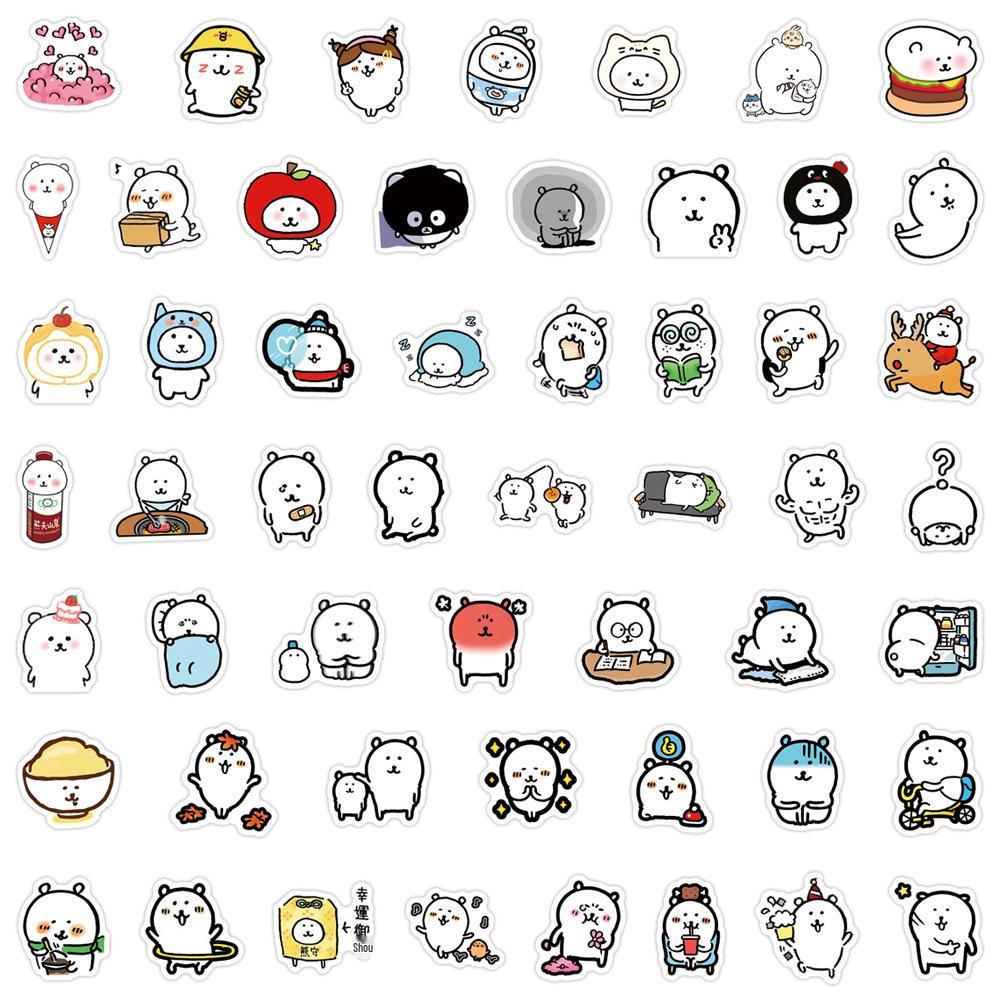 100 Cartoon Bear Stickers for Decorating Journals, DIY Stationery, Phones, and Laptops