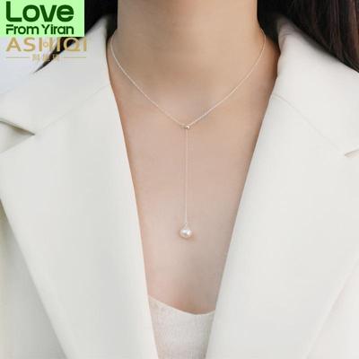 7 -8mm Natural Freshwater Pearl Necklace 925 Sterling Silver Jewelry For Women