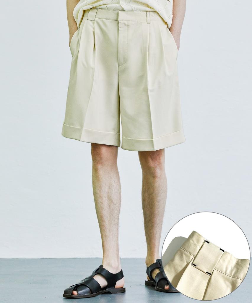 SSY Loop Stitch Turn-Up Half Pants Cream
