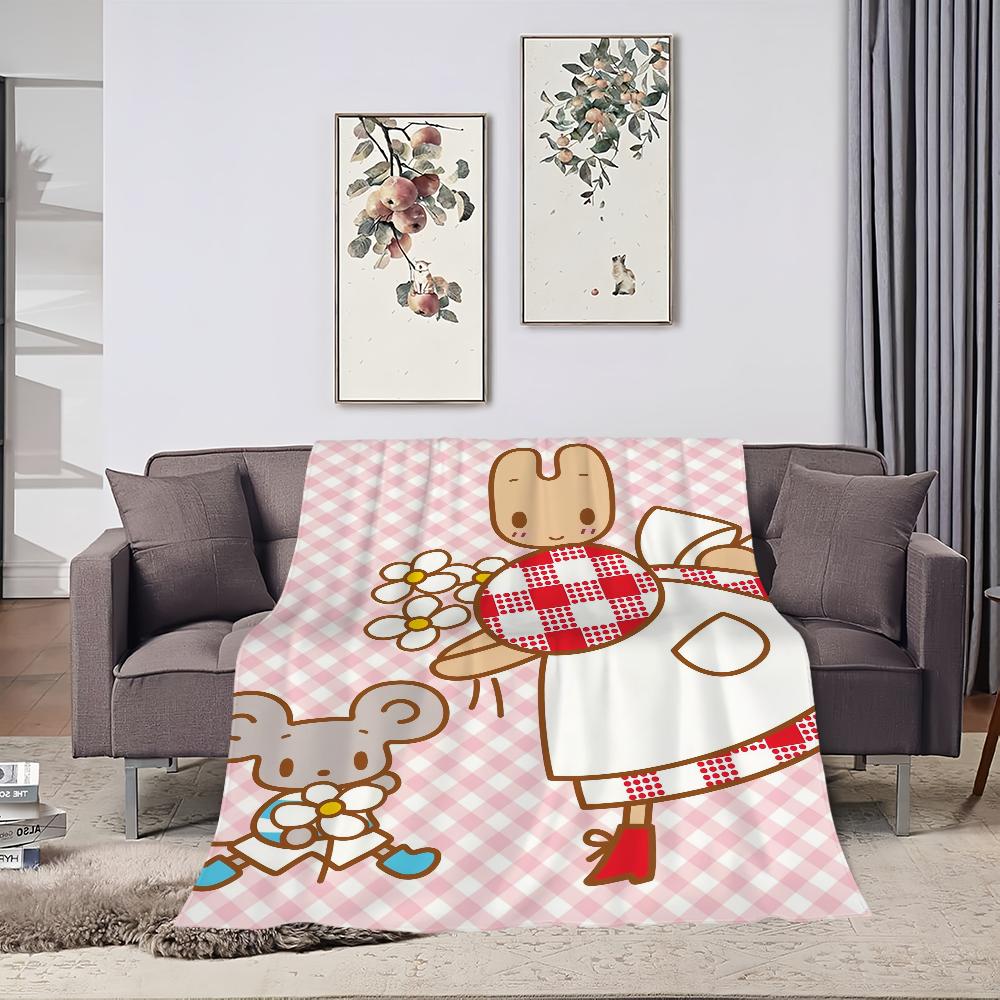 Cartoon M-Marron C-Cream Cute Blanket Plush Nap Sofa Rug for S-Sanrio Living Room Office Bedroom Birthday Home Travel Kid Gifts
