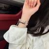 New Chinese Style Double Circle Bracelet Women Ice Obsidian White Crystal Rosewood 6mm Handmade