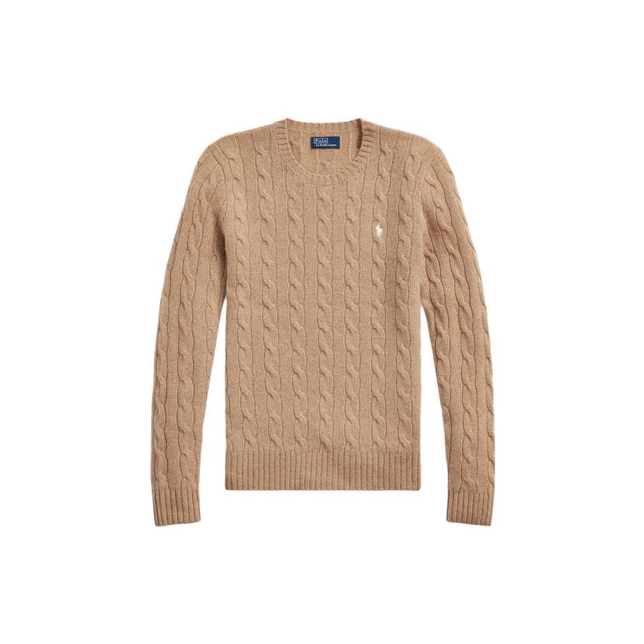 Polo Ralph Lauren Solid Color Round Neck Casual Long Sleeve Knit Sweater Women sweater Brown WMPOSWENC020722-260