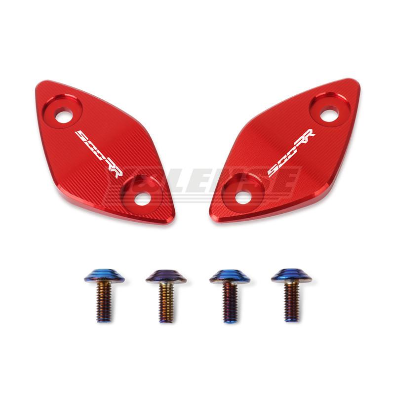 Fit For ZXJC 500RR ZX 500RR Motorcycle Mirror Seat Cover CNC Rearview Mirrors Seat Driven Mirror Base Brackets Red-500RR