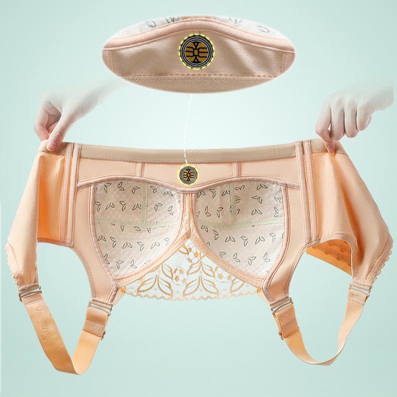 Large Size Lingerie for Women Slim Fit Full Cup Strapless Gathered Bra Top Support Breathable Adjustable Bra