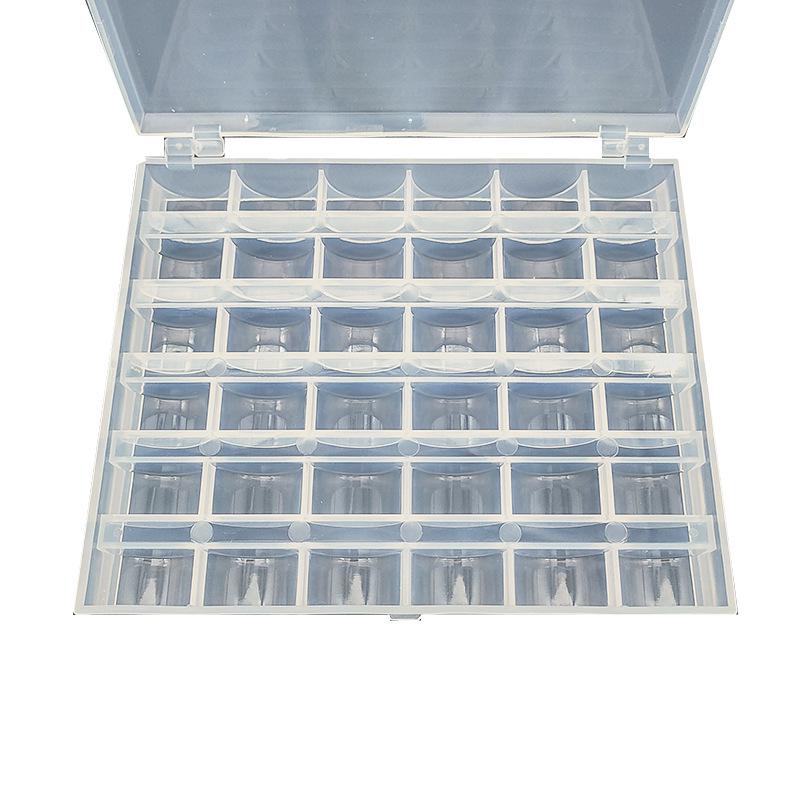 Clear Plastic Sewing Thread Spool Box with 36 Compartments for Handmade Cross Stitch Projects