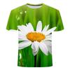 Summer hot sale, flower series 3D printed top comfortable and fashionable, creative personality short-sleeved shirt casual t-shirt