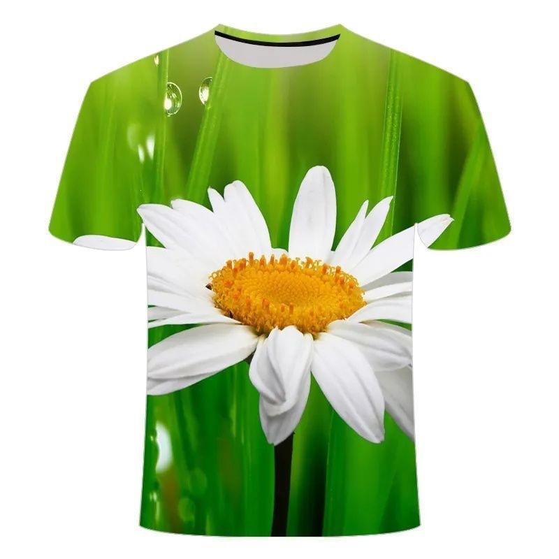 Summer hot sale, flower series 3D printed top comfortable and fashionable, creative personality short-sleeved shirt casual t-shirt