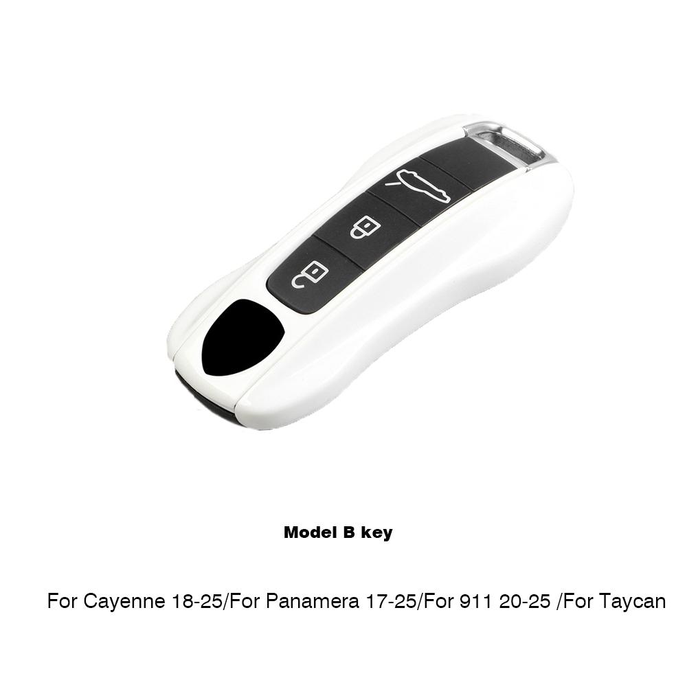 

Original Car Paint Surface pearl white Key Case Shell For Porsche 911 718 Panamera Macan Cayenne Boxster Cayman Remote Key Cover