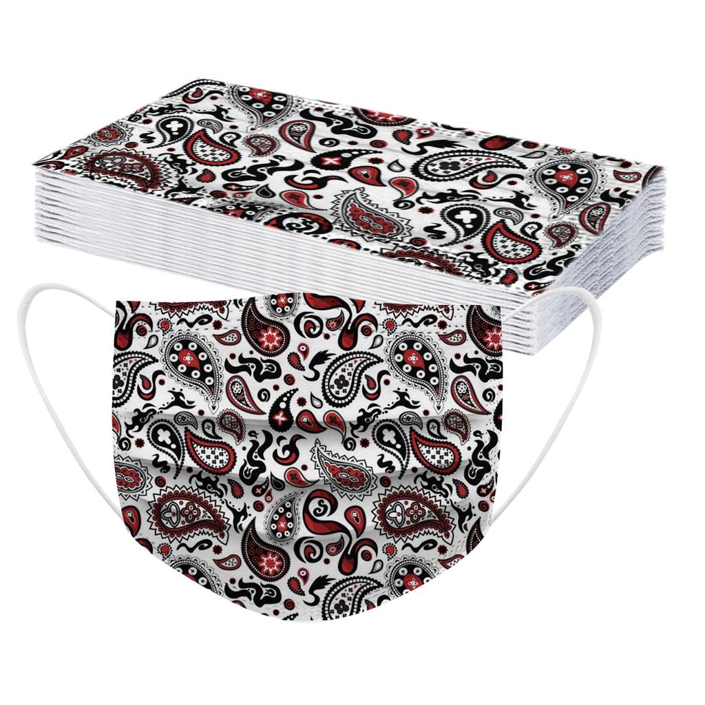 20PCS Adult's Mask Paisley Print Disposable Face Mask Industrial 3Ply Ear Loop