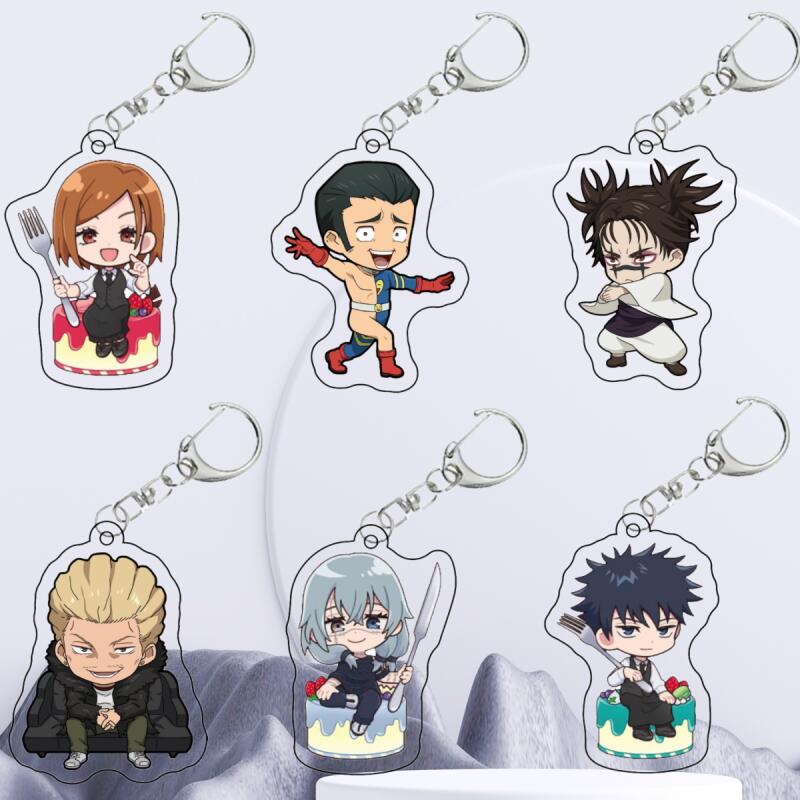 Anime Acrylic Key Buckle for Jjk Kinji Hakari Fumihiko Takaba Nobara Kugisaki Choso Q Version Backpack Pendant Peripheral Gift