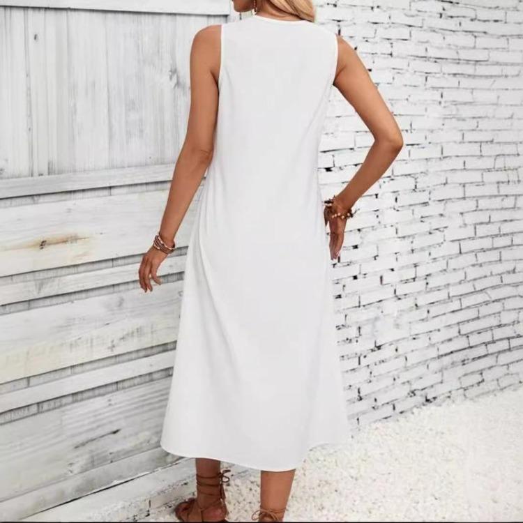 Boho Lace Patchwork Summer Long Dress Women Sleeveless