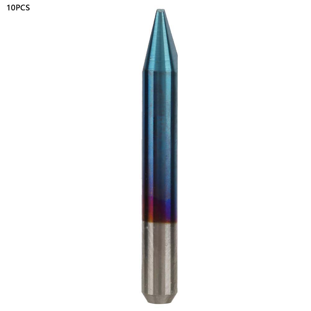 Tungsten Steel CNC Router Cutter Bit Blue Plating 3.175(30 Degrees ) Wood Engraving Knife Bit Set(0.8mm