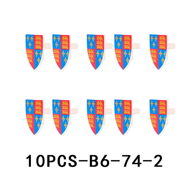 Mittelalterliche Militärburg Ritter Rüstung Bausteine Schulterpanzer Rüstungszubehör Roter Löwe Schwarzer Adler Waffensteine Spielzeug