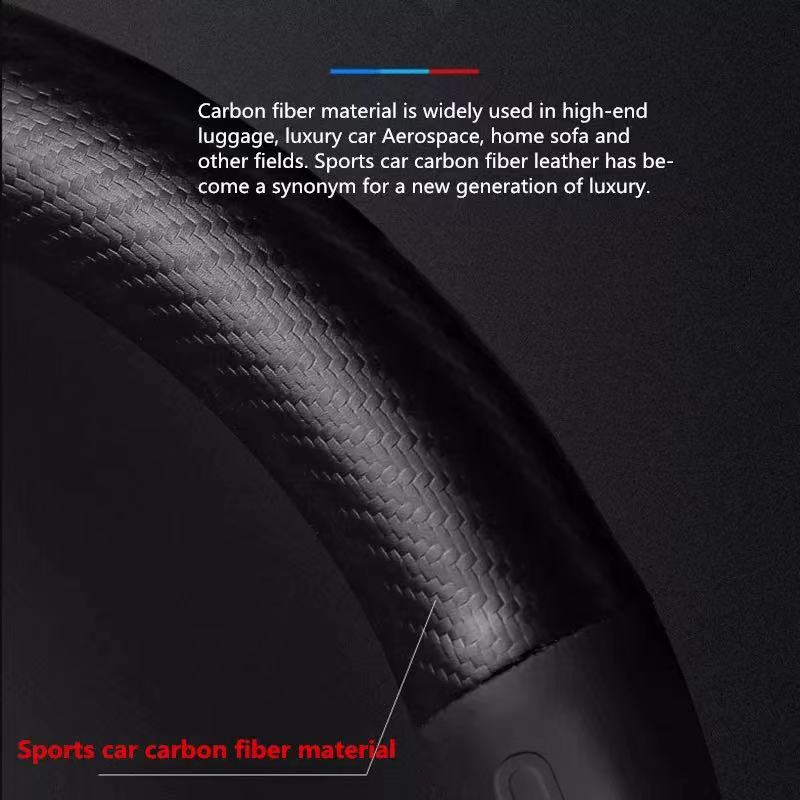 For Subaru Brz Wrx Xv Ascent Forester Outback Impreza Legacy Car Carbon fiber Anti-slip Ventilate Leather Steering Wheel Cover fu8