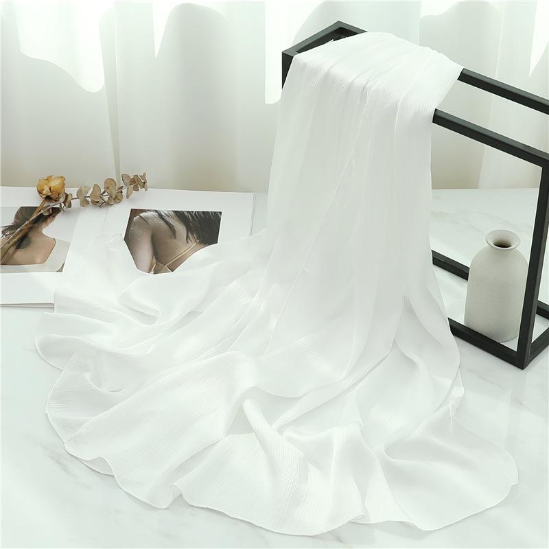 Headscarf Solid color silk scarf Basic versatile scarf Women's smooth crepe travel scarf Xizang travel shawl
