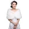 Soft Cloak Rabbit Fur Bow Scarves Faux Fur Bride Shoulder Fake Collar Plush Bowknot Shawl  Daily