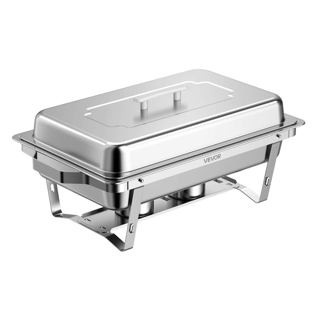 VEVOR 4 Packs Chafing Dishes for Buffet Set, 8.5L Stainless Steel Chafer, for Banquet Party Wedding, Rectangle Buffet Server Warmer