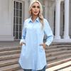 Summer & Fall Fashion Women's Long-Sleeve Shirts Solid-Color Casual Women's Shirts Women's Tops