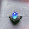 High Ice Chalcedony Mens Ring Openable Leopard Head Inlaid Gift Lover Father