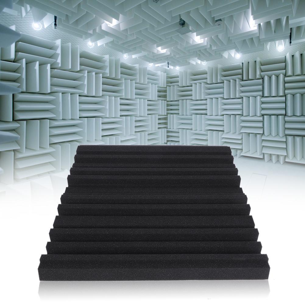 6Pcs Irregular Recording Studio Soundproof Foam Sound Insulation Absorption Deadening MaterialBlack