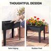 Raised Planter, Metal Raised Garden Bed on Legs with Drainage Hole and Foot Covers, Black