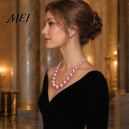 Faux Pearl Earrings Set 3Pcs/Set Imitation Pearls Jewelry Set, Adjustable Length Choker Necklace with Ear Studs And Bracelet, for Weddings Banquets