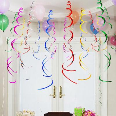 Party Double Spiral Hanging Decorations Set of 12 Colorful Swirls for Birthdays New Year Celebrations Double Helix Pendant Party Decorations