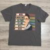100% Cotton RBG Never Underestimate A Girl With A Book Graphic Tee Gray L